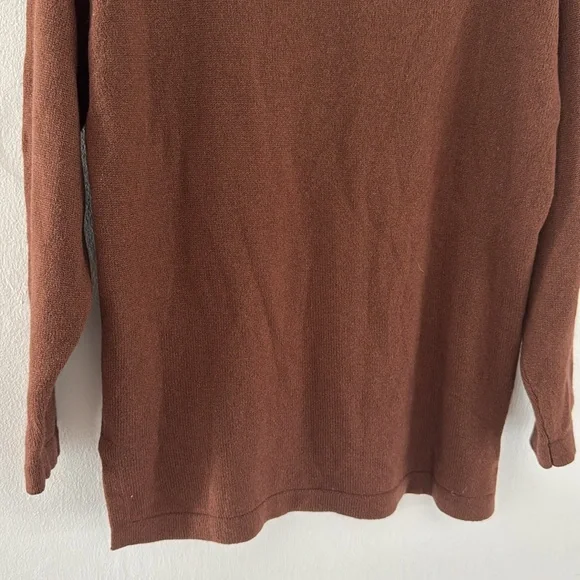 Saks Fifth Avenue Cashmere Sweater Womens Medium Brown Knit Neutral Long Sleeve - Picture 9 of 10